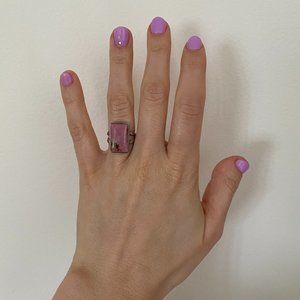 Rhodonite + sterling silver ring